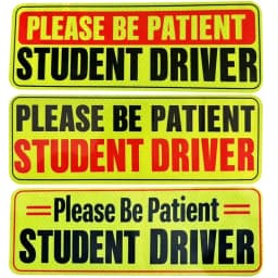 Student Driver Magnet for Car New Drivers Sticker Safety Warning Reflective Novice Driver Sticker Please Be Patient Student 1/3P