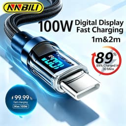 NNBILI USB to Type C Cable 120W Fast Charging Charger USB Type C to USB C Display Cord For Xiaomi POCO Huawei Macbook Honor 1/2m