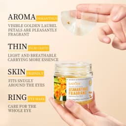 80 Pieces of Osmanthus Eye Mask Patches, Containing Osmanthus Extract, Hydrating and Moisturizing, Nourishing the Eyes, and Improving the Skin Around the Eyes Suitable for Daily Eye Care, It Can Eliminate Dark Circles and Eye Bags, and Tighten the Skin Around the Eyes.