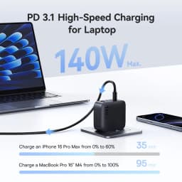 【New Sale】Baseus 140W GaN Charger PD Charger USB C Charger Fast Charge For Macbook Tablet Phone Charger For iPhone 17 16 15 14