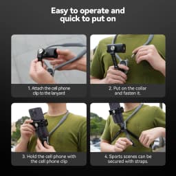 TELESIN Neck Mount Phone Clip 360° Rotation POV Phone Hold for Iphone 15 14 13 12 11 10 SAMSUNG HUAWEI XIAOMI Phone Accessories