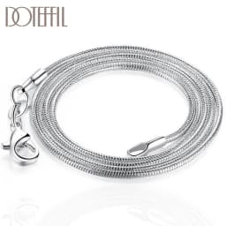 DOTEFFIL 925 Sterling Silver 5/10pcs/Lot 16/18/20/22/24/26/28/30 Inch 1.2mm Snake Chain Necklace For Woman Man Fashion Jewelry