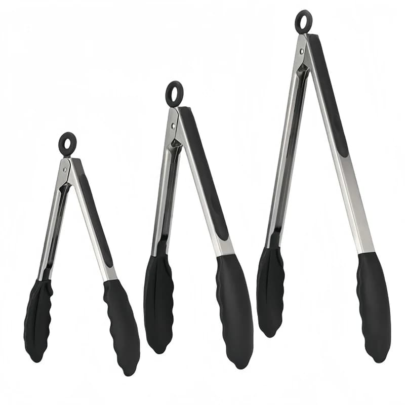 Stainless Steel Kitchen Tongs with Silicone Tips 7/9/12Inch Food Silicone Tongs for Meat BBQ Salad Bread Frying Serving Baking