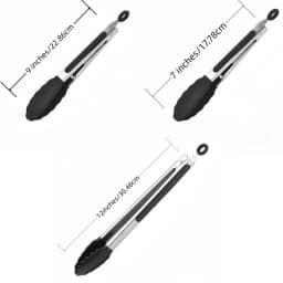 Stainless Steel Kitchen Tongs with Silicone Tips 7/9/12Inch Food Silicone Tongs for Meat BBQ Salad Bread Frying Serving Baking