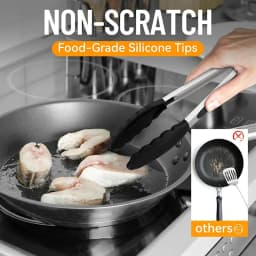 Stainless Steel Kitchen Tongs with Silicone Tips 7/9/12Inch Food Silicone Tongs for Meat BBQ Salad Bread Frying Serving Baking