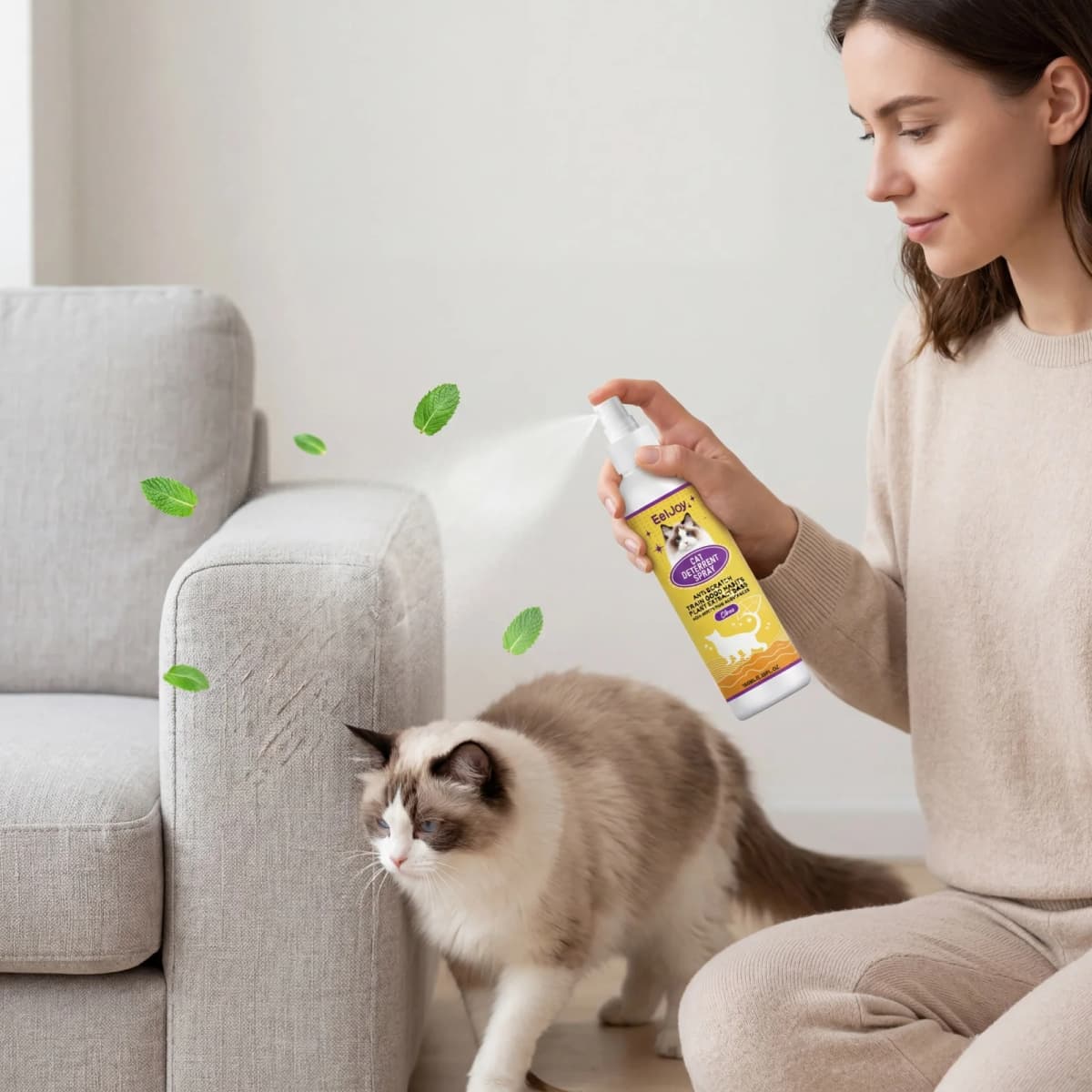 Cat Repellent Spray Indoor Outdoor Stop Sofa Scratching Urine Marking Long Lasting Furniture Protector Pet Deterrent Spray 100ml