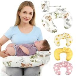 Nursing Pillow U-Shaped - Multifunctional with Removable, Machine Washable Cover - Waist & Neck Support for Breastfeeding
