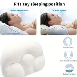 3D Cloud Pillow Ergonomic Memory Foam Pillows Stable Support for Cervical Neck, Deep Sleep & Cooling Breathable Pillowcase