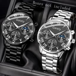 1/2PCS Set Couple Fashion Casual Leather Watches Ladies Simple Dial Quartz Wristwatches Dress Clock Montre Femme