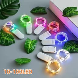 Battery Powered LED String Lights 10/20/30/50/100LED Copper Wire Lights for Camping Wedding Flowers Christmas Decoration