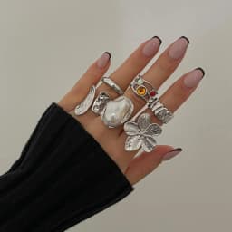 Fashion Gold Color Flower Crystal Imitation Pearl Open Ring for Women Engagement Party Gift Temperament Jewelry 2024 