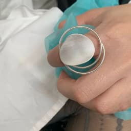 925 Sterling Silver Rings for Women Couple Minimalist Handmade Simple Big Circle Ring Fine Jewelry Gift Prevent Allergy