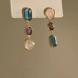 Asymmetric Colorful Resin Earrings for Women Retro Contrast Geometric Dangle Earrings Korean Jewelry High Quality Wholesale