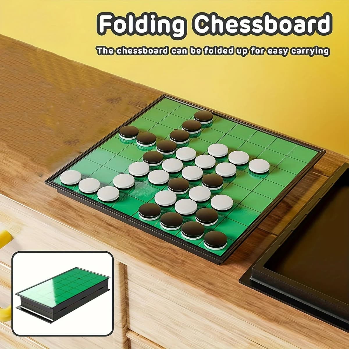 AIUAZA Original Othello - Timeless Strategy Game - Engaging & Secure Magnetic Folding Board - Perfect for Indoor Fun
