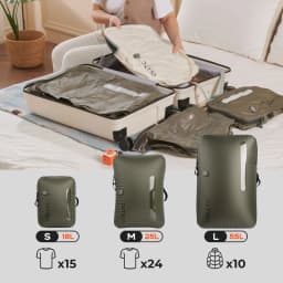 FLEXTAIL X VOLLYC EZYPACK - 18-55L Vacuum Storage Bag, Reusable Clothing Storage Bag, Travel Compression Backpack Luggage Bag