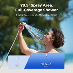 FLEXTAIL Portable Shower Pump, IPX7 Waterproof Pump Head and Hose Set, Rechargeable Water Pump for Camping, Outdoor Shower
