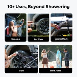 FLEXTAIL Portable Shower Pump, IPX7 Waterproof Pump Head and Hose Set, Rechargeable Water Pump for Camping, Outdoor Shower