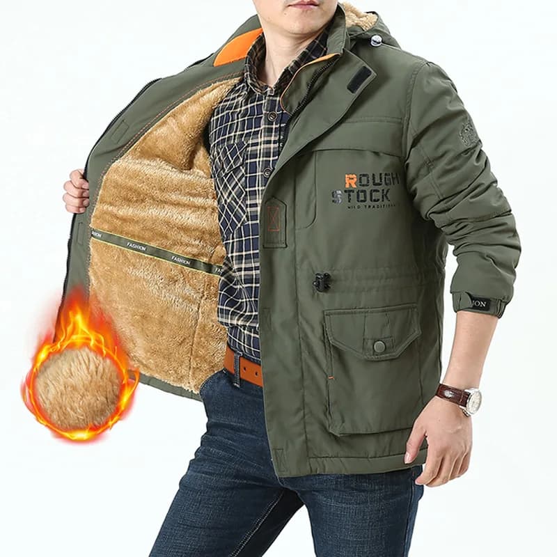 Winter and Autumn Outdoor Casual Windbreaker, Mid-aged Jacket with Added Insulation and Breathable Fabric, Men's Coat