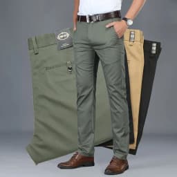 2026 Summer Thin Korean Style Business Casual Trousers for Men Stretch Soft Straight Leg Loose Fashionable Casual Pants Male