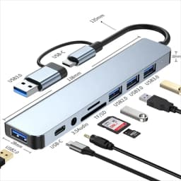 USB C HUB 4K 30Hz Type-C to HDMI-compatible USB 3.0 Adapter 11 in 1 Type C HUB Dock PD 87W USB C Splitter for MacBook Pro Air