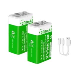 PUJIMAX 9v 1200mAh High Capacity Usb-C Lithium Ion Battery Rechargeable Battery with Type-c Cable for Toys Remote Control Camera