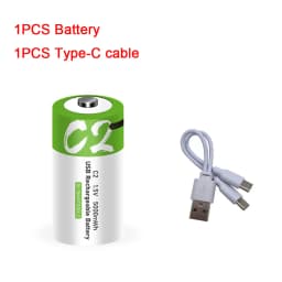 1.5V 5000mWh LR14 C Size Li-po Rechargeable Battery Type-C Ultra-Fast USB Charging Lithium Battery For Flashlight Gas Cooker