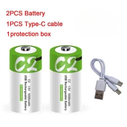 1.5V 5000mWh LR14 C Size Li-po Rechargeable Battery Type-C Ultra-Fast USB Charging Lithium Battery For Flashlight Gas Cooker