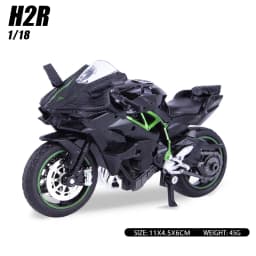 1:18 H2R Alloy Motorcycle Model Toy Boy Diecast Metal Vehicle Fast and Furious One Piece Hot Wheel Miniature Gift for Children