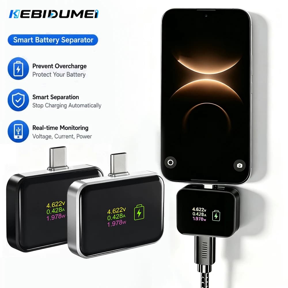KEBIDUMEI Auto Stop Charging Adapter 140W Fast Charging Type C Full Charge Disconnect Protector Overcharge Protection for Phone