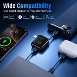 KEBIDUMEI Auto Stop Charging Adapter 140W Fast Charging Type C Full Charge Disconnect Protector Overcharge Protection for Phone