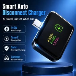 KEBIDUMEI Auto Stop Charging Adapter 140W Fast Charging Type C Full Charge Disconnect Protector Overcharge Protection for Phone