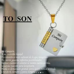 Mi Pequeña Estrella Book Necklaces Daughter Son My Little Star Openable Book Pendant Spanish Mi Campeón Necklace German Jewelry