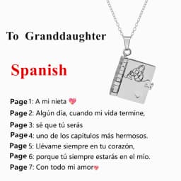 Mi Pequeña Estrella Book Necklaces Daughter Son My Little Star Openable Book Pendant Spanish Mi Campeón Necklace German Jewelry