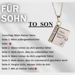 Mi Pequeña Estrella Book Necklaces Daughter Son My Little Star Openable Book Pendant Spanish Mi Campeón Necklace German Jewelry