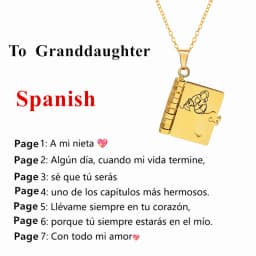 Mi Pequeña Estrella Book Necklaces Daughter Son My Little Star Openable Book Pendant Spanish Mi Campeón Necklace German Jewelry