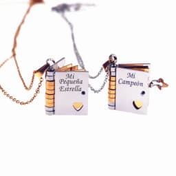 Mi Pequeña Estrella Book Necklaces Daughter Son My Little Star Openable Book Pendant Spanish Mi Campeón Necklace German Jewelry