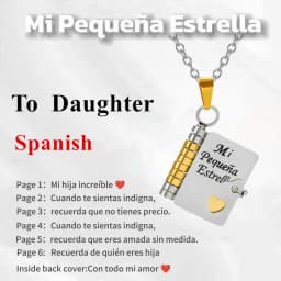 Mi Pequeña Estrella Book Necklaces Daughter Son My Little Star Openable Book Pendant Spanish Mi Campeón Necklace German Jewelry