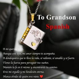 Mi Pequeña Estrella Book Necklaces Daughter Son My Little Star Openable Book Pendant Spanish Mi Campeón Necklace German Jewelry