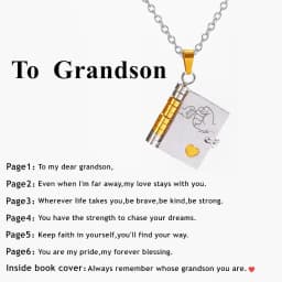 Mi Pequeña Estrella Book Necklaces Daughter Son My Little Star Openable Book Pendant Spanish Mi Campeón Necklace German Jewelry