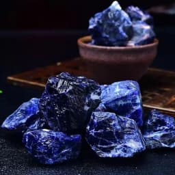 Natural Quartz Crystal Blue Sodalite, Mineral Reiki Healing Raw Stone, Energy Ore Demagnetization, Spiritual Meditation Gem