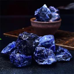 Natural Quartz Crystal Blue Sodalite, Mineral Reiki Healing Raw Stone, Energy Ore Demagnetization, Spiritual Meditation Gem