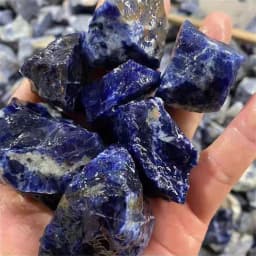 Natural Quartz Crystal Blue Sodalite, Mineral Reiki Healing Raw Stone, Energy Ore Demagnetization, Spiritual Meditation Gem