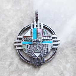 Sun Symbol Pendant,2022 Spring Fine Jewelry Europe Accessorie 925 Sterling Silver Turquoise Bohemia Gift For Woman Men