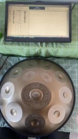 440/432Hz 12/10/9 Notes 22inch Carve Golden Handpan Drum D Minor Steel Tongue Drum Beginner Percussion Instrument Hand Drum Gift