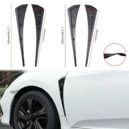 2 Pcs Universal Car Fender Side Vents ABS Spoiler Fender Decorative Stickers Car Side Fender Vent Air Wing Cover Car Accessories