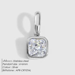 EMANCO Stainless Steel Classic Octagon Birthstone Charms 14K Gold Plated Pendant For DIY Jewelry Making Necklace