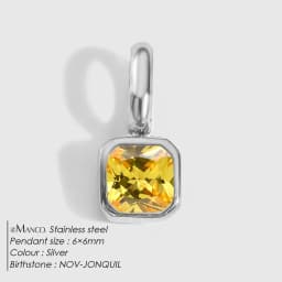 EMANCO Stainless Steel Classic Octagon Birthstone Charms 14K Gold Plated Pendant For DIY Jewelry Making Necklace