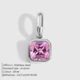 EMANCO Stainless Steel Classic Octagon Birthstone Charms 14K Gold Plated Pendant For DIY Jewelry Making Necklace