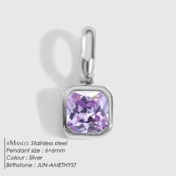 EMANCO Stainless Steel Classic Octagon Birthstone Charms 14K Gold Plated Pendant For DIY Jewelry Making Necklace