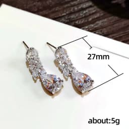 Huitan Women Drop Earring Wedding Band Jewelry Leave&Water Drop Shape Earring AAA Cubic Zirconia New Fashion Bridal Accessories
